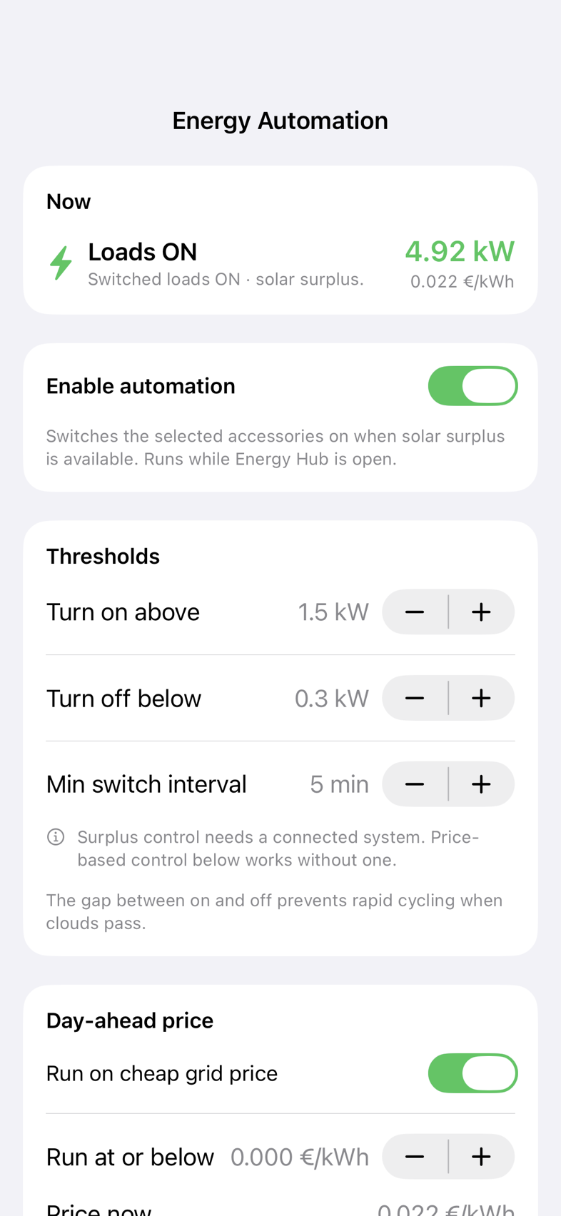 Automation tab